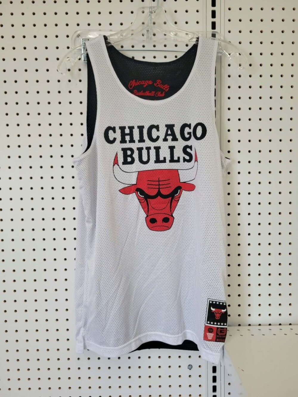 Chicago Bulls White Mesh Tank Top Jersey Ultra Game XS NBA Logo 100% Polyester S